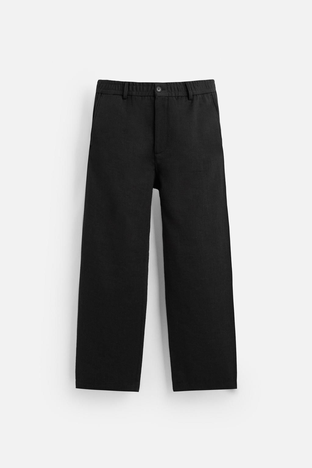 TEXTURED REGULAR FIT TROUSERS - Zara фото 17