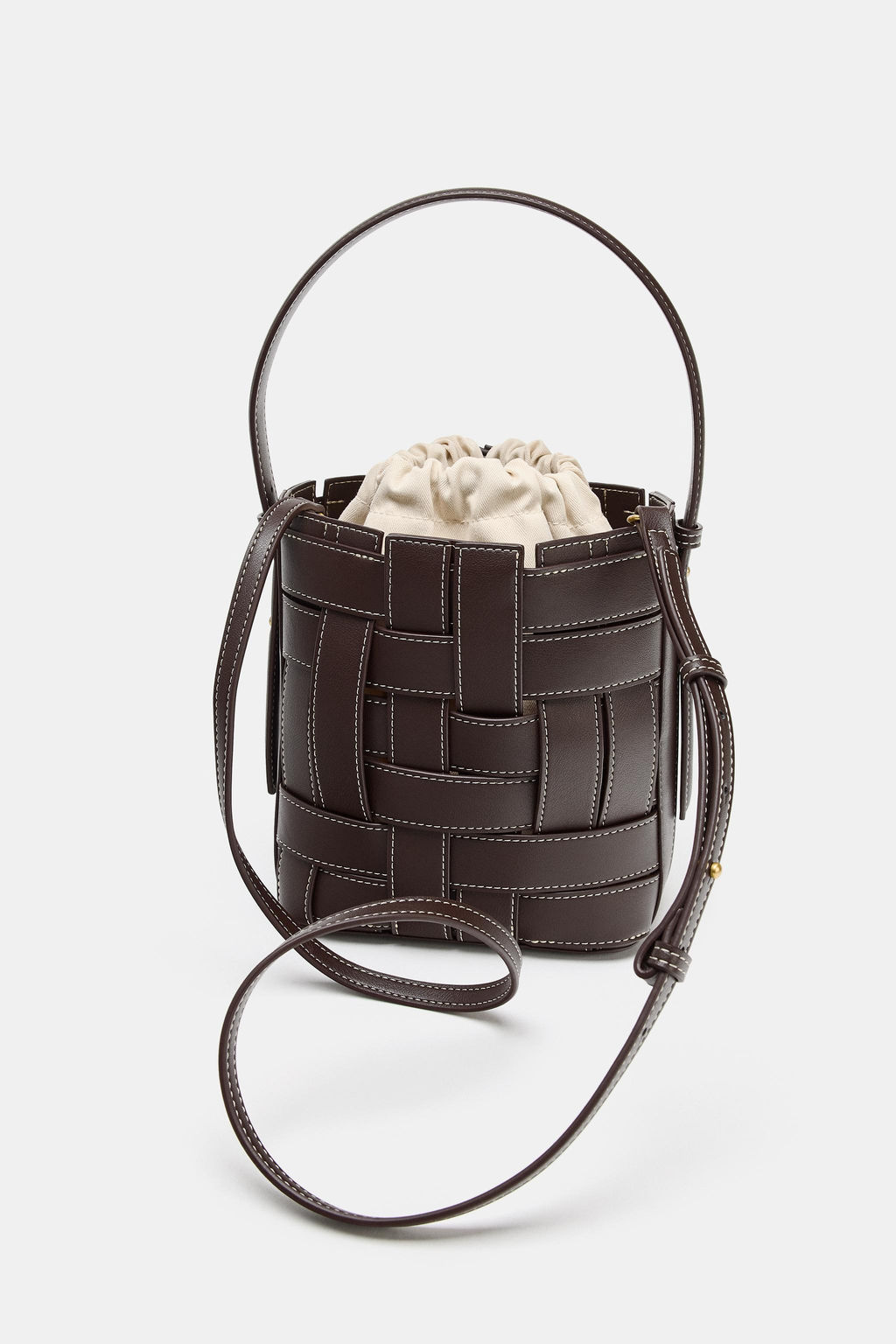 BOLSO BANDOLERA TRENZADO / Marr?n - Zara фото 3