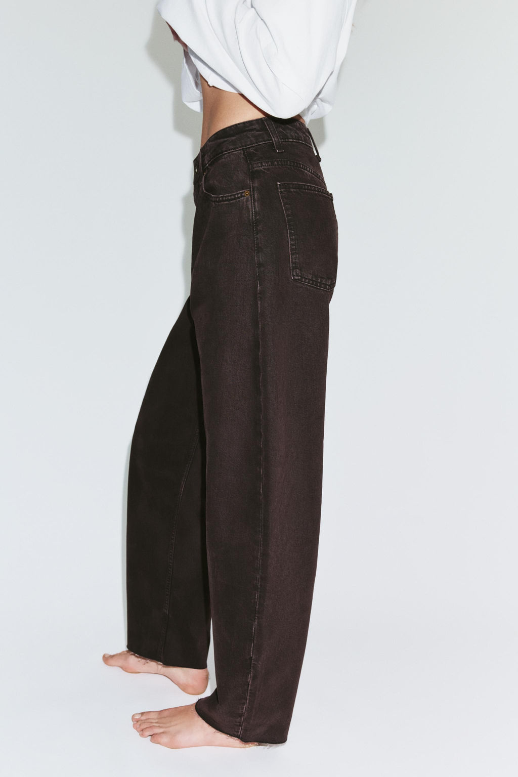 TRF BARREL HIGH-WAIST JEANS - Zara фото 4