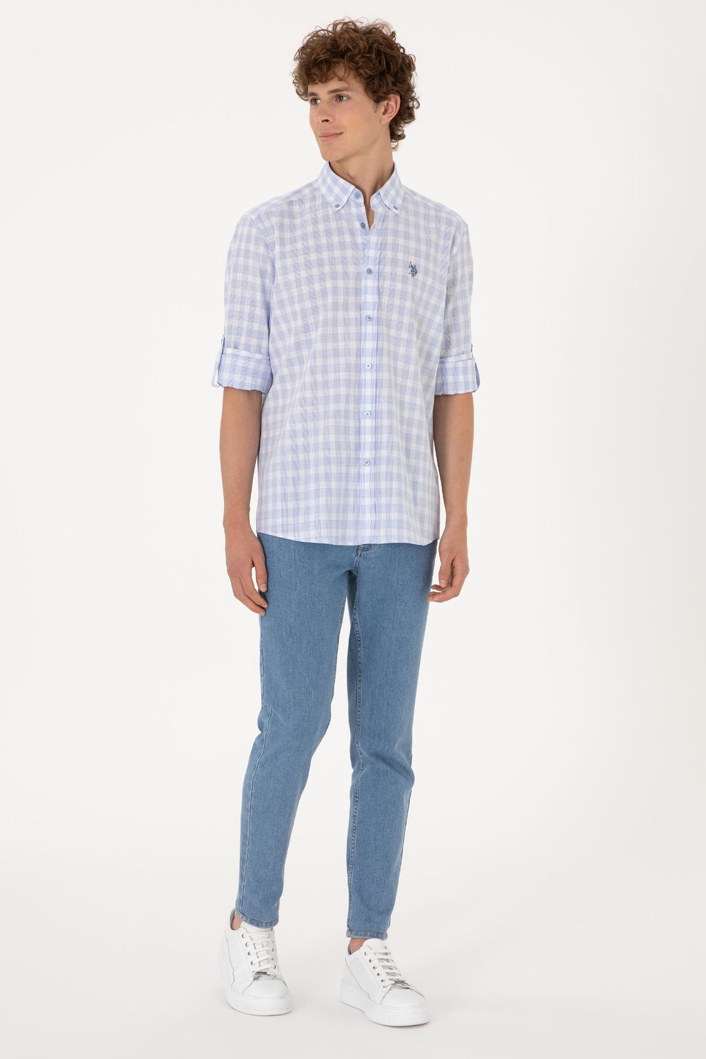 Erkek A__k Mavi Uzun Kollu G_mlek Sepette S_rpriz _ndirim - U.s. polo assn фото 4