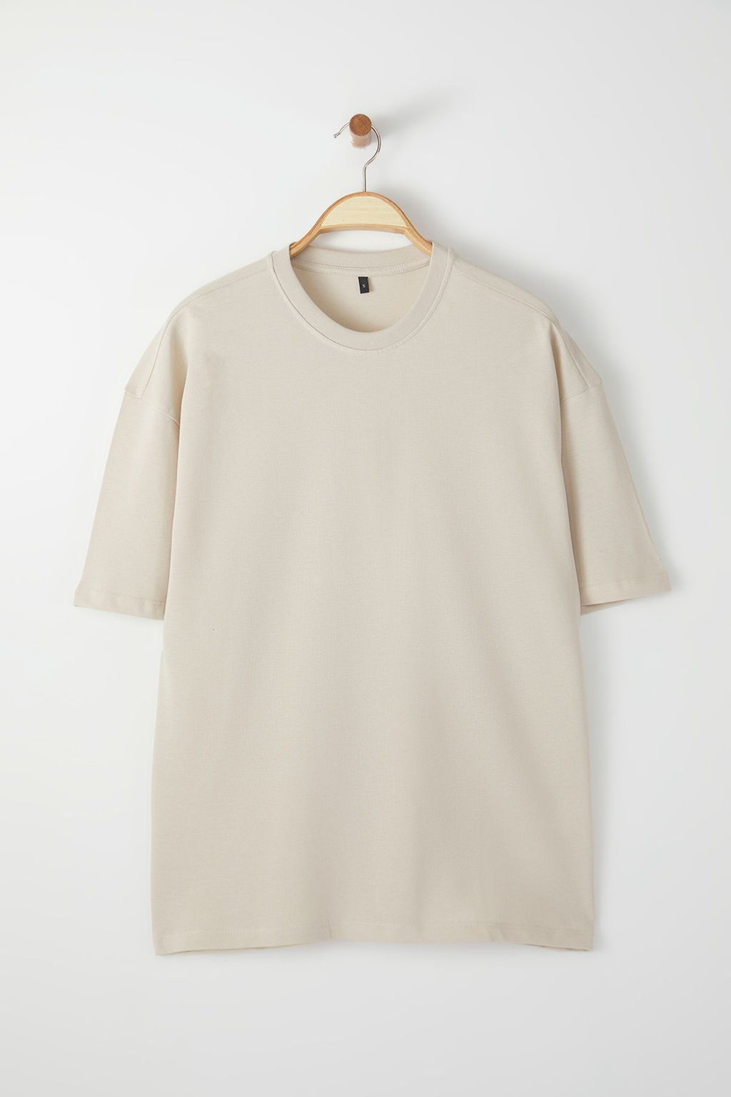 TRENDYOL MAN Kahverengi Oversize/Genis Kesim Dokulu Basic %100 Pamuklu Tok Kumas T-shirt TMNSS25TS00058 - Trendyolmilla фото 7
