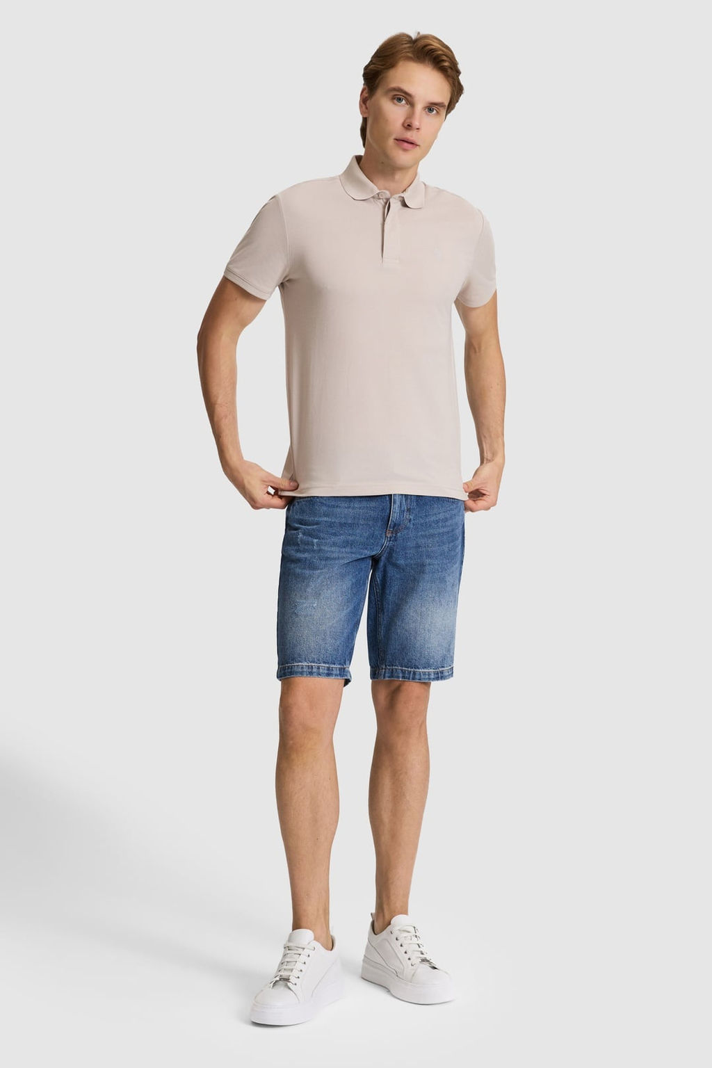 Erkek Koyu Haki Slim Fit Polo Yaka Basic Ti__rt