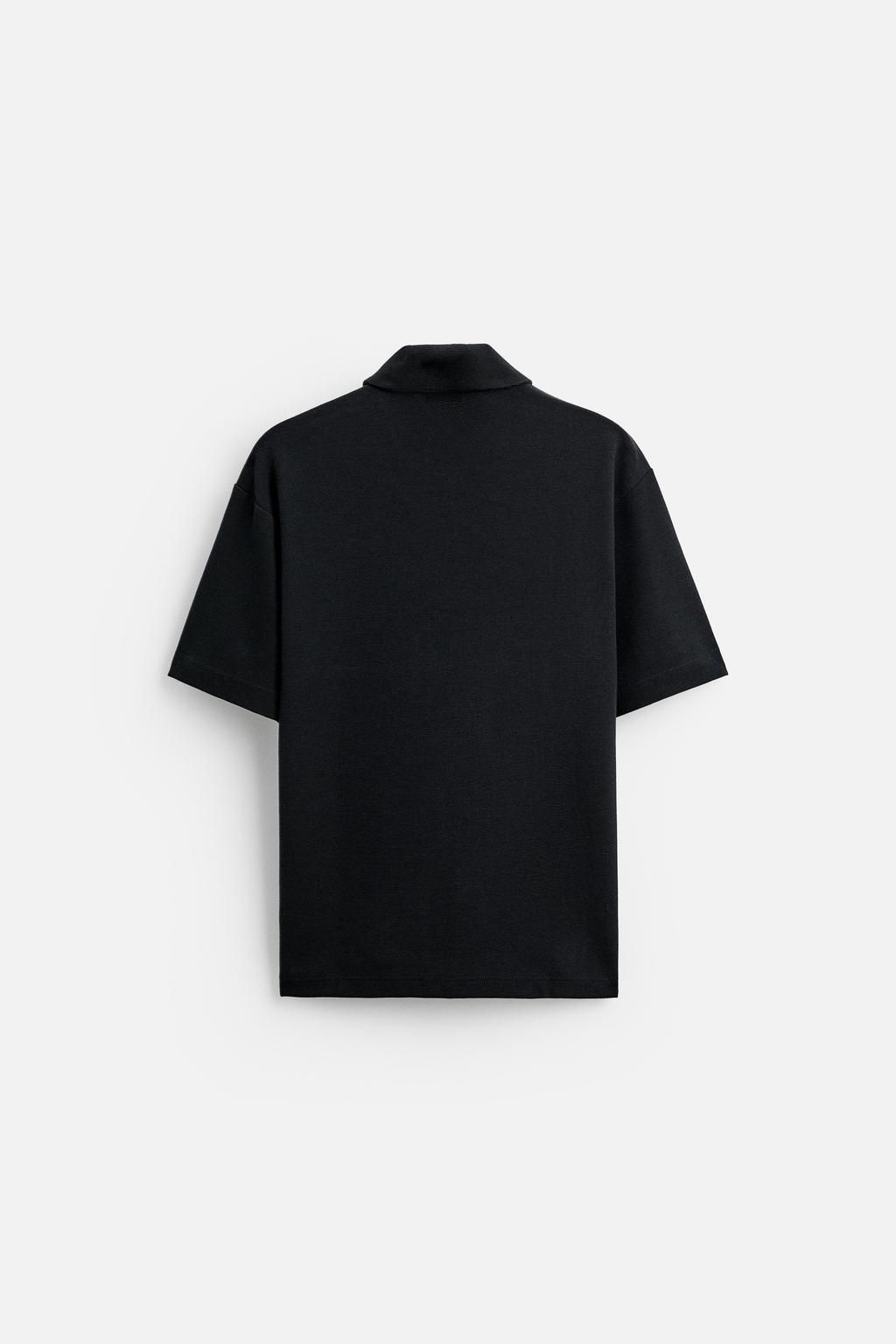 TEXTURED WEAVE POLO SHIRT WITH ZIP - Zara фото 25