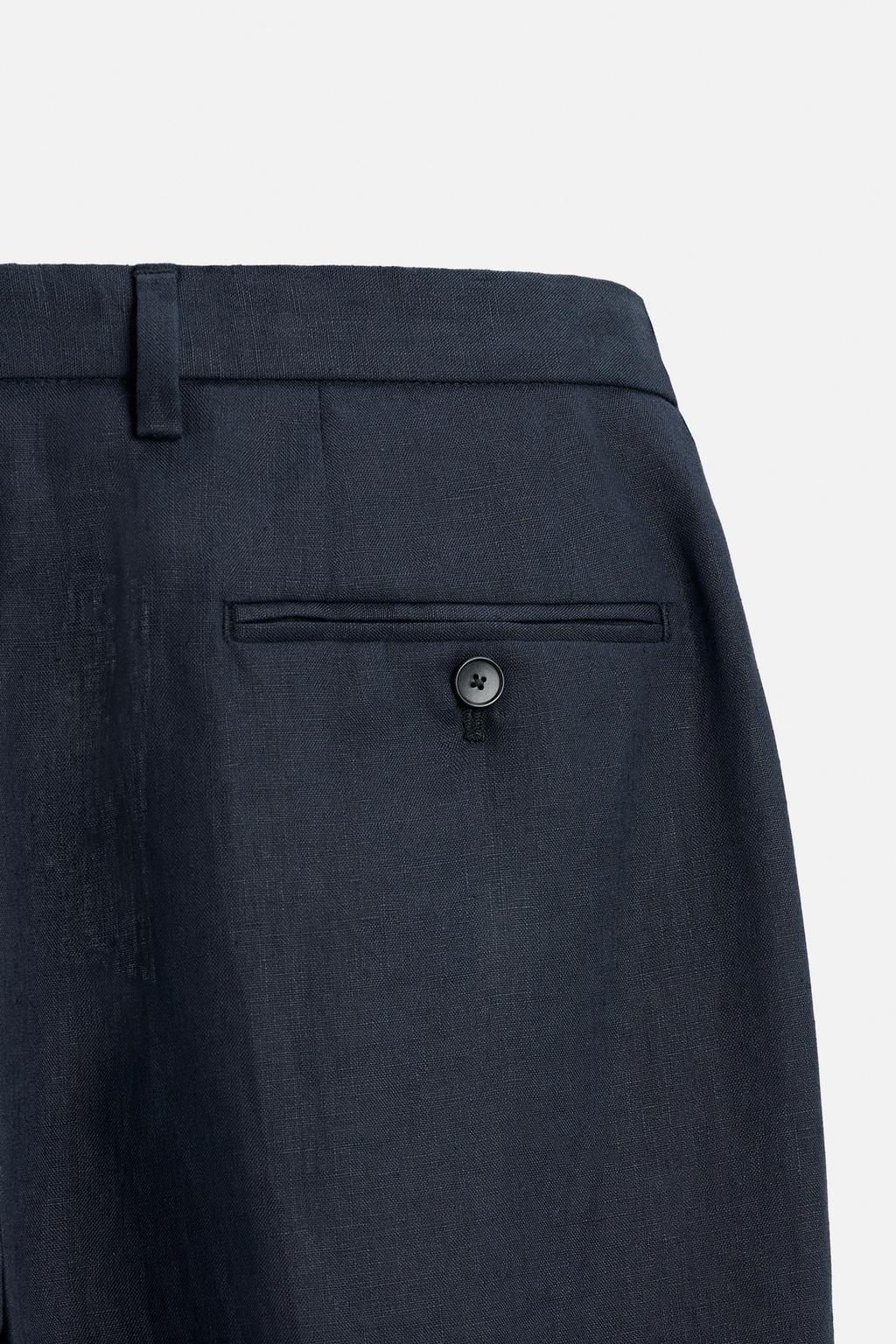 100% LINEN SUIT TROUSERS - Zara фото 25