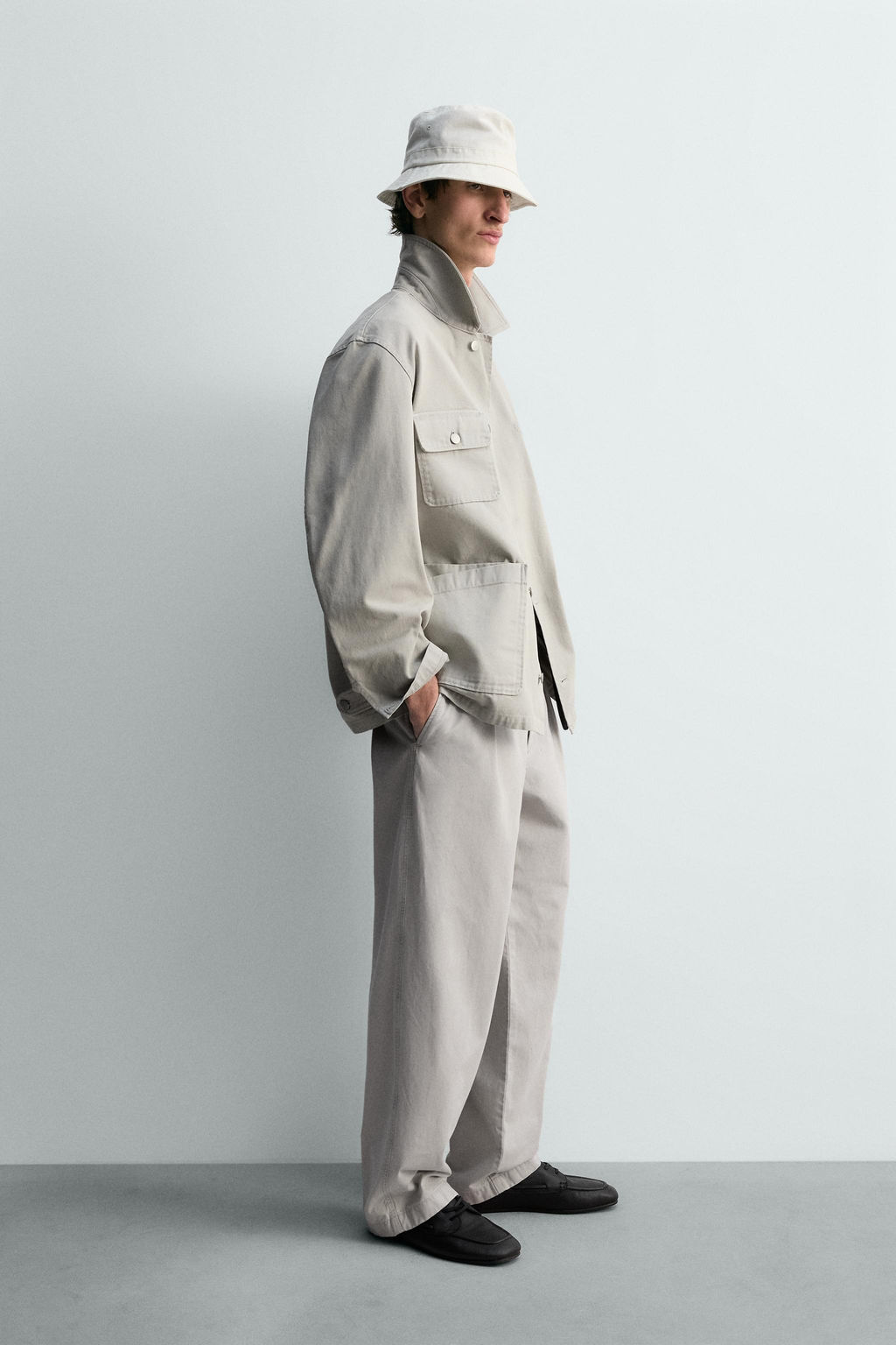 RELAXED FIT WASHED JACKET WITH POCKETS - Zara фото 4