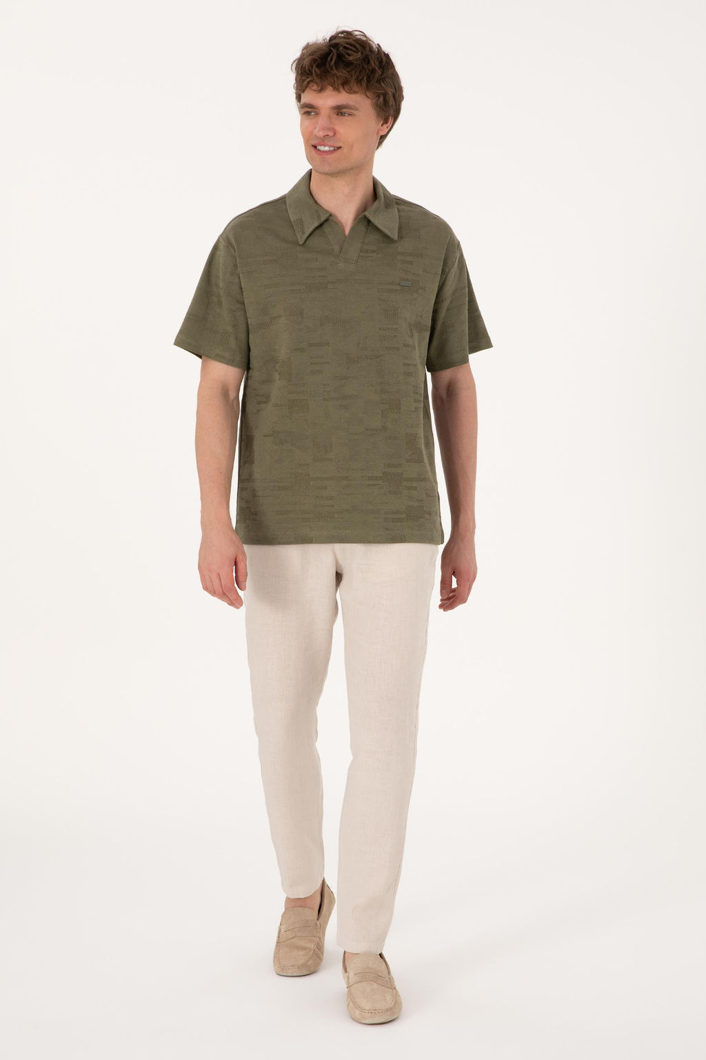 Erkek Comfort Fit Ka__k Yaka Koyu Haki Ti__rt Sepette S_rpriz _ndirim - U.s. polo assn фото 11