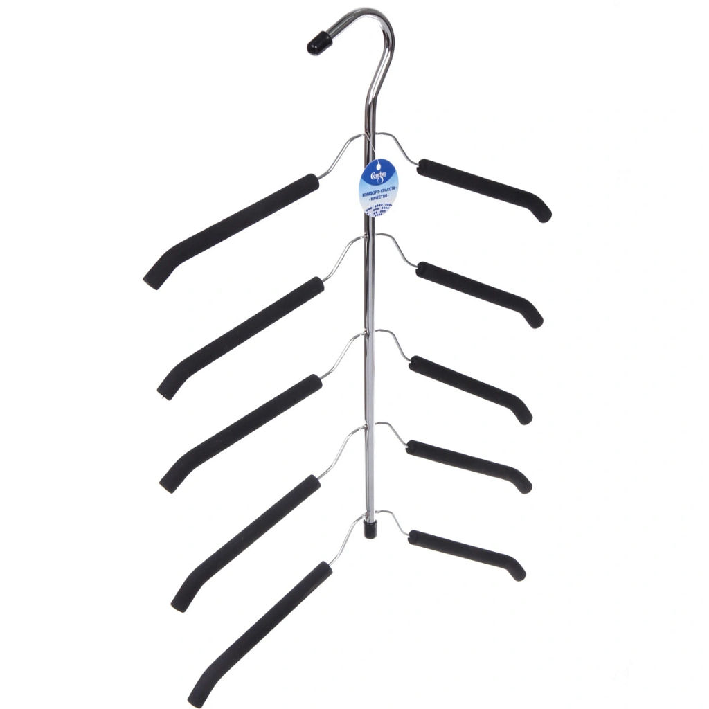 Цена за 2шт. Вешалка многофунциональная "ИДЕЯДОМА", цвет металл, 5 отд, 48*40,5см (Лейбл Селфи)