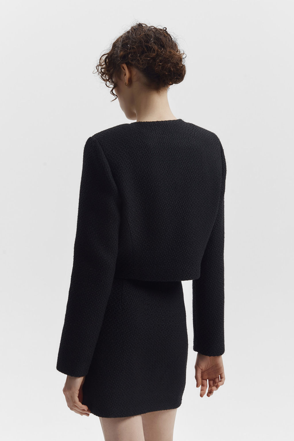 Жакет укороченный из твида с клапанами - Mollis фото 5