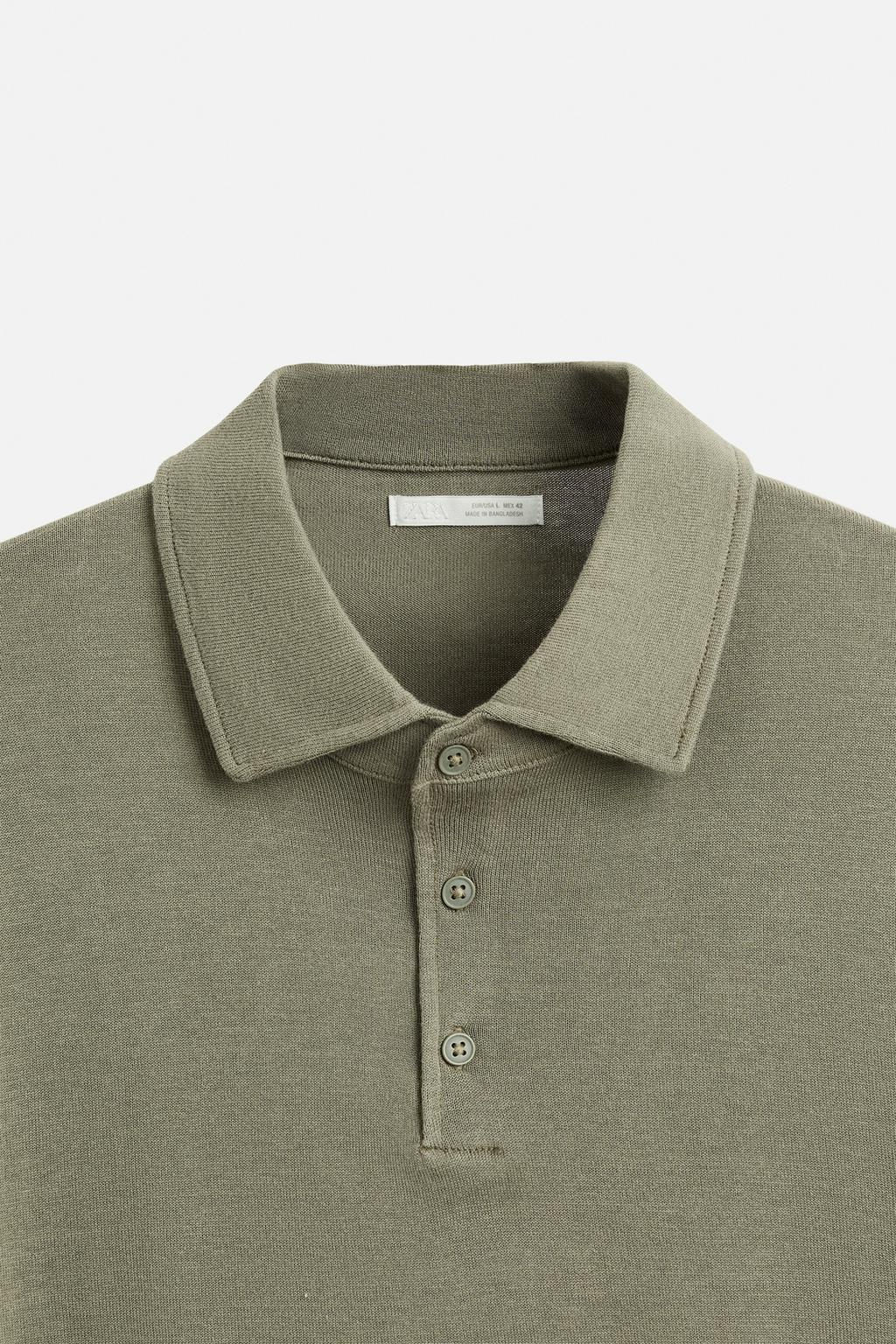 KNIT COTTON POLO SHIRT - Zara фото 10