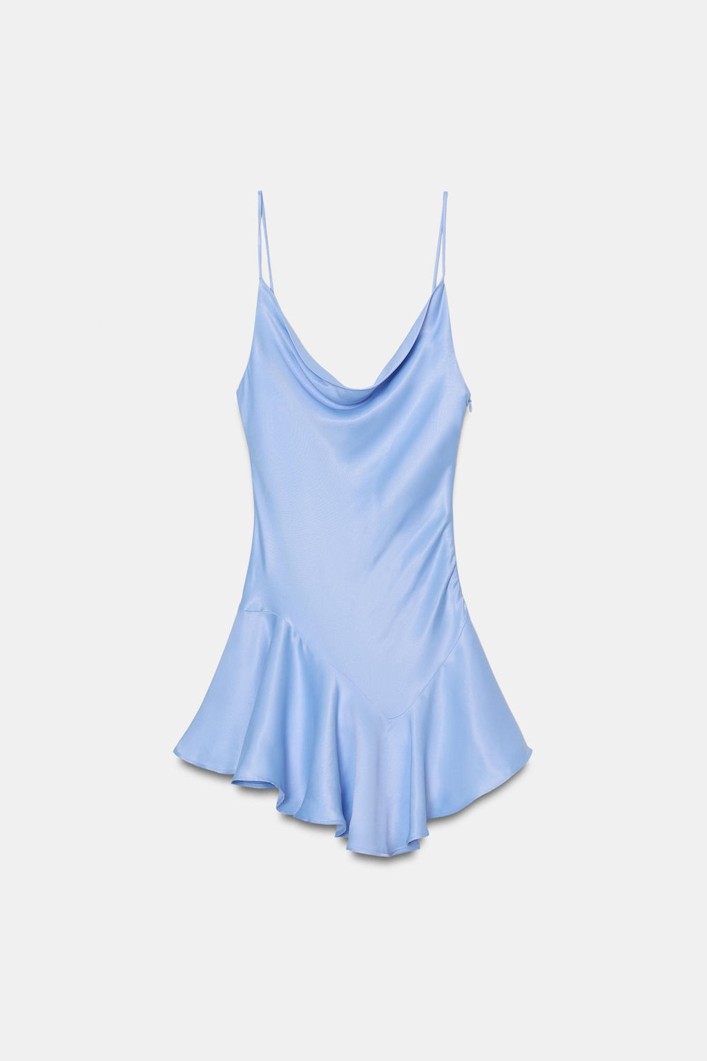 SHORT SATIN DRESS WITH ASYMMETRIC HEM - Zara фото 10