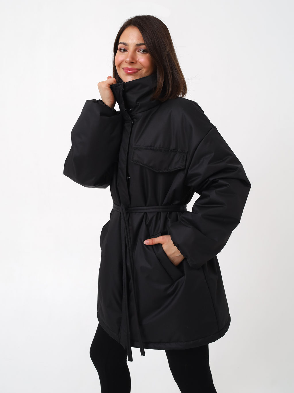 Куртка-парка женская, черная - Inzibe фото 4