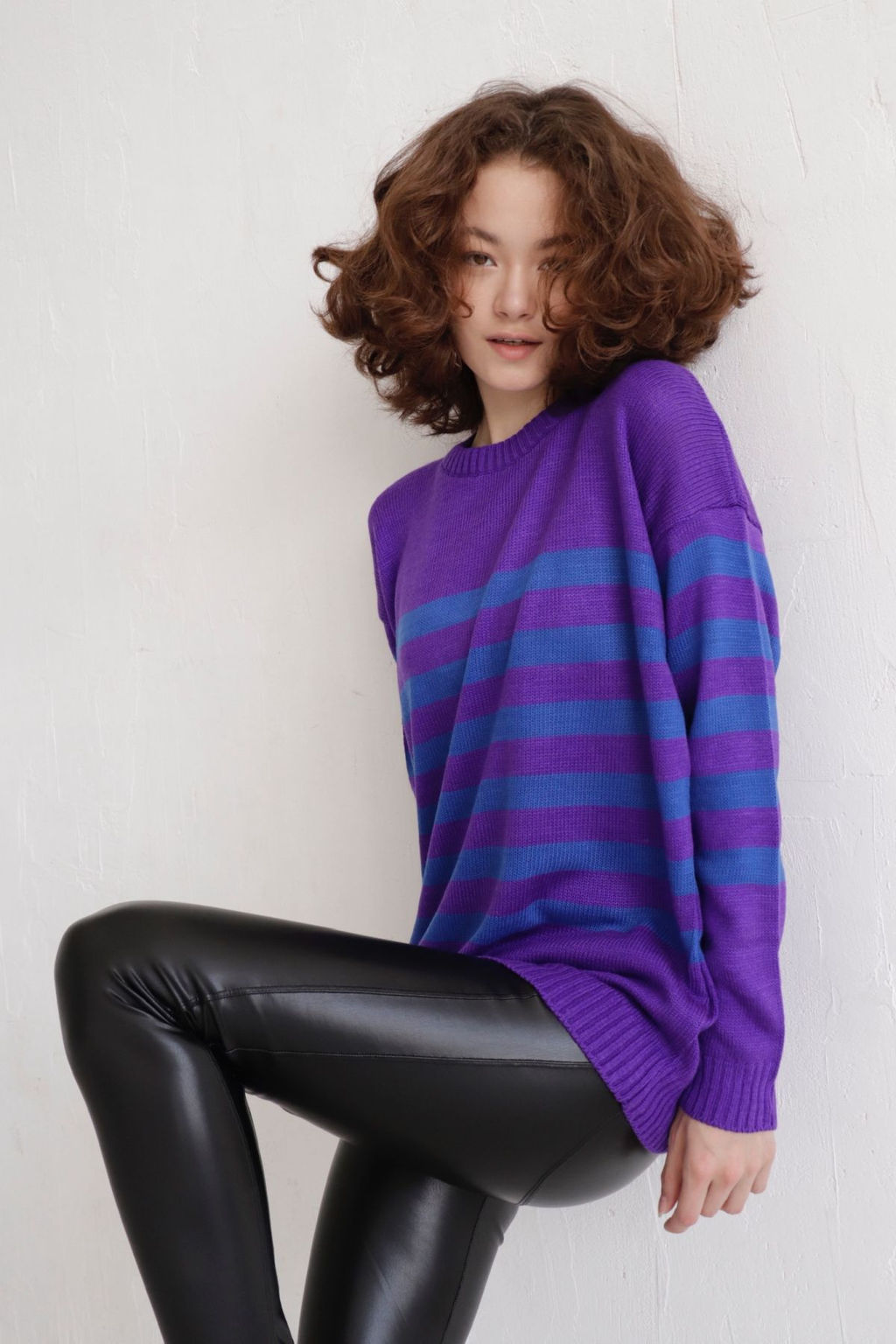 10082 Джемпер фиолетовый в полоску - Martichelli фото 7