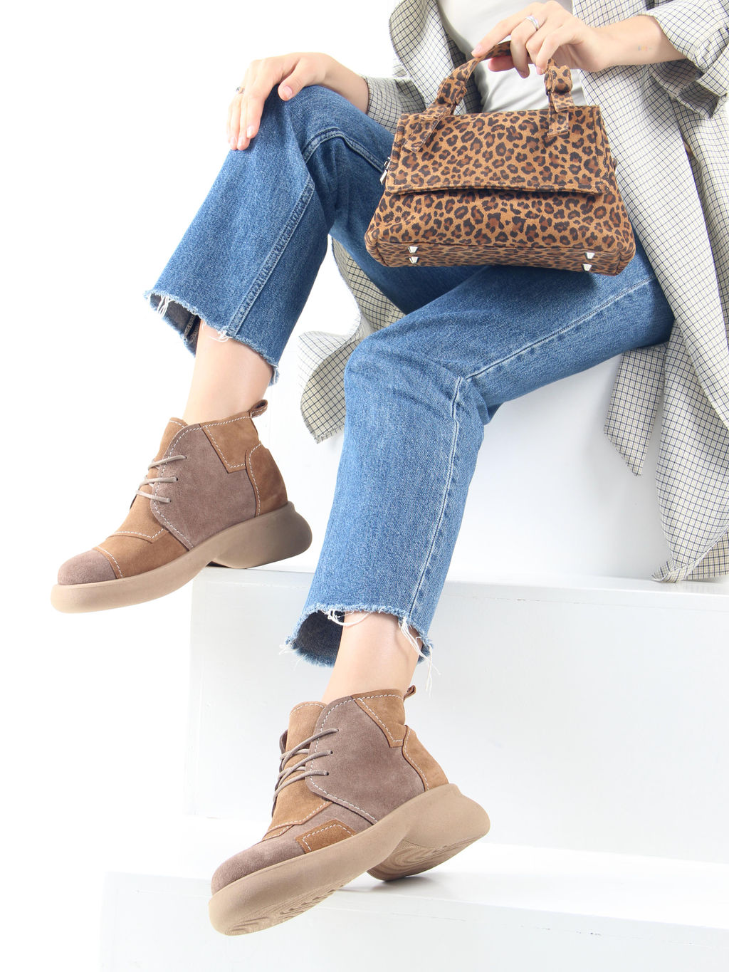 Ботинки 305.927ka. светло коричневый капучино замша/Байка