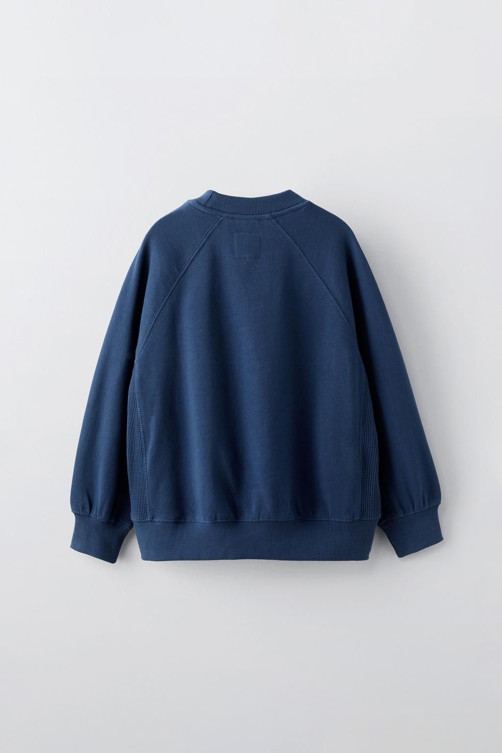 CONTRAST WAFFLE-TEXTURE SWEATSHIRT - Zara фото 5