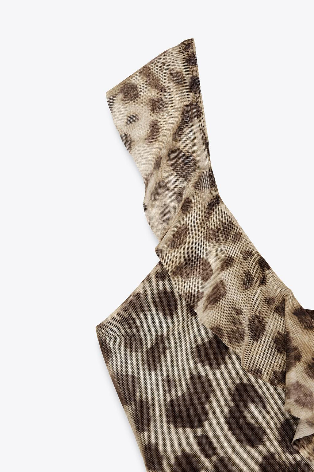 PRINTED TULLE TOP WITH RUFFLES - Zara фото 7