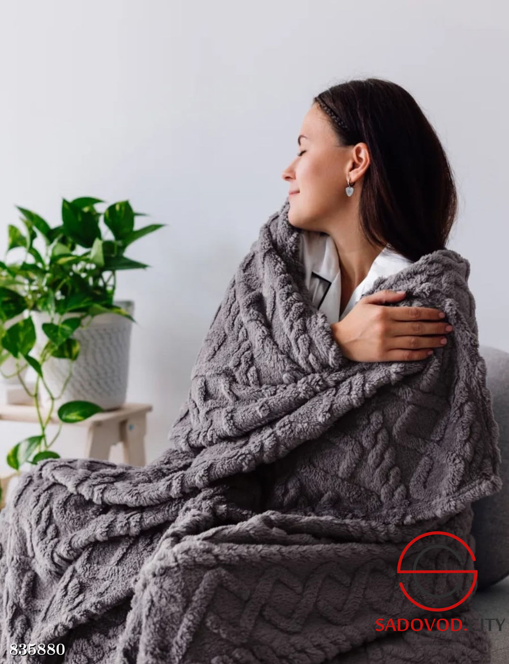 Плед на кровать с узором