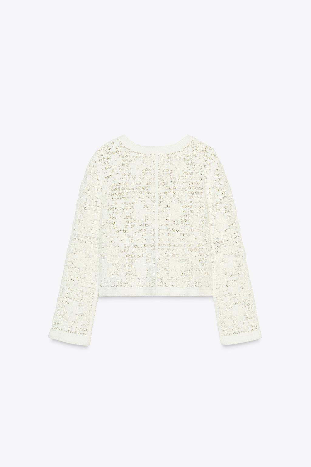 CROCHET JACKET WITH BUTTONS - Zara фото 9