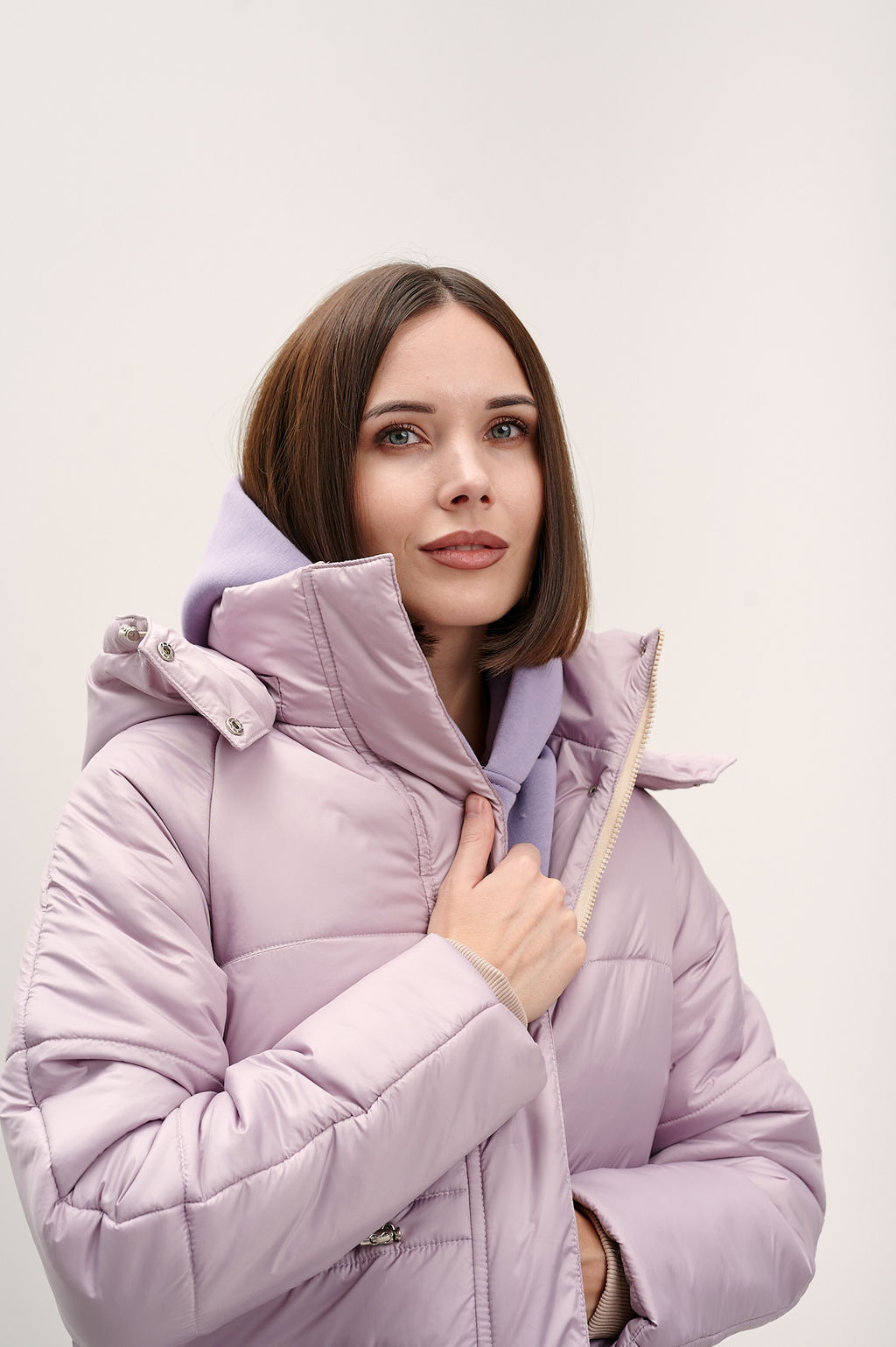Куртка женская зимняя "Лео" пудра
