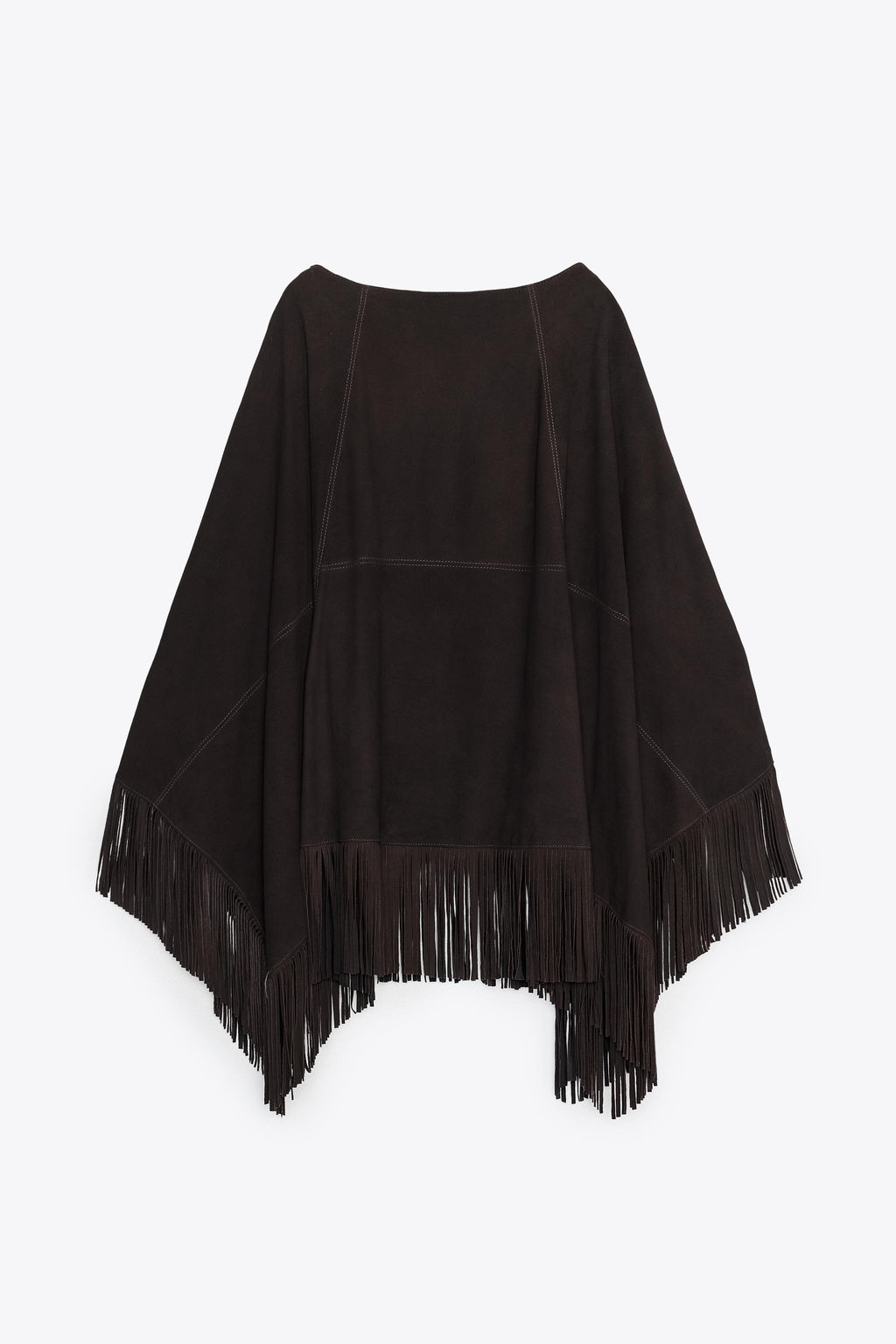 LEATHER FRINGE CAPE - Zara фото 6