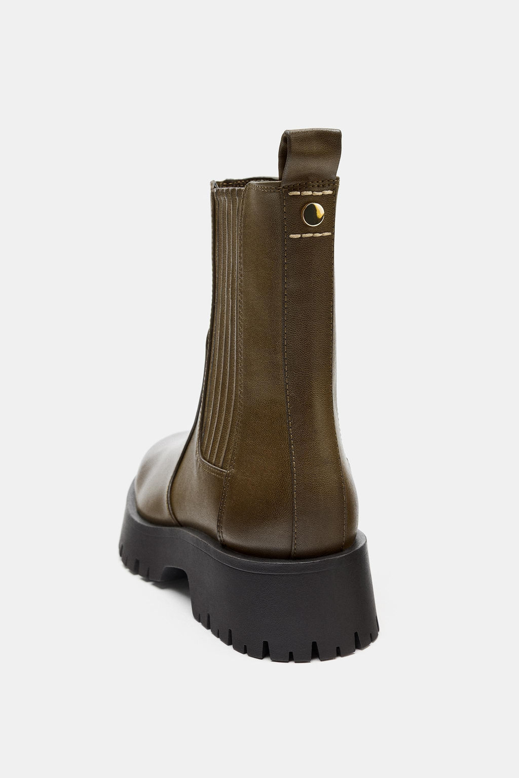 DISTRESSED-EFFECT TRACK-SOLE ANKLE BOOTS - Zara фото 5