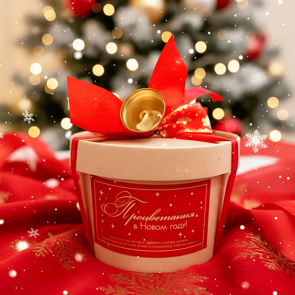 Чай в подарочной крафт-упаковке "Процветания в Новом году", чёрный с чабрецом, 50 г.