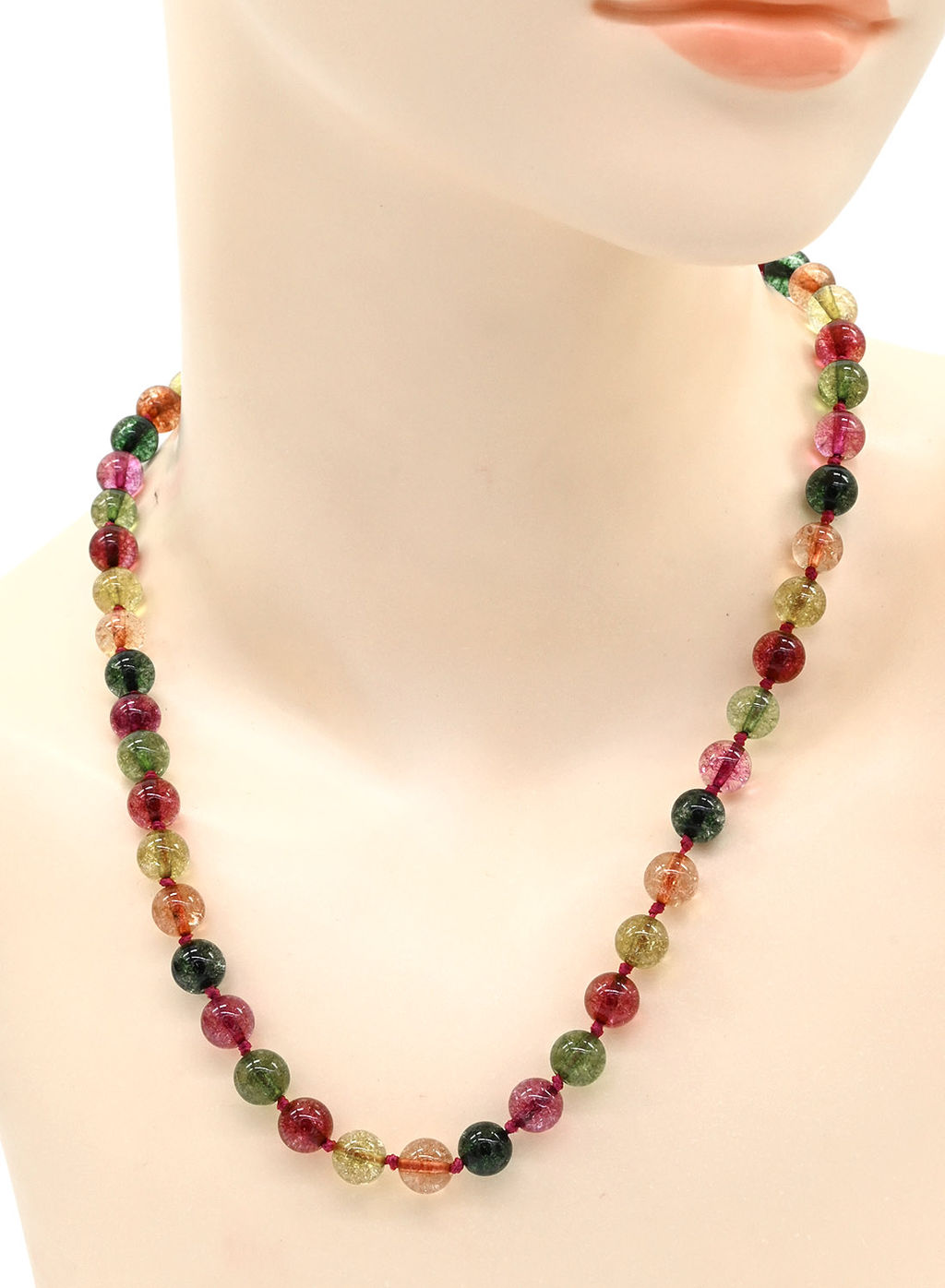 Бусы из хрусталя тонированного шарик 8мм, цв.ассорти, 48см