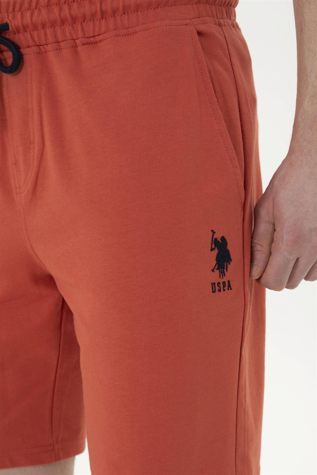 Мужские трикотажные шорты пудрового цвета - U.s. polo assn фото 5