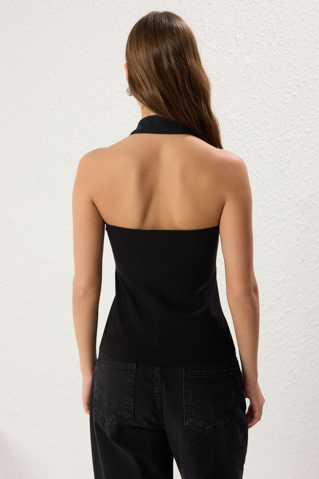 Ekru Polo Yaka Fermuarl? Kolsuz Fitted/Vucuda Oturan Orme Bluz TWOSS25BZ00078 - Trendyolmilla фото 10