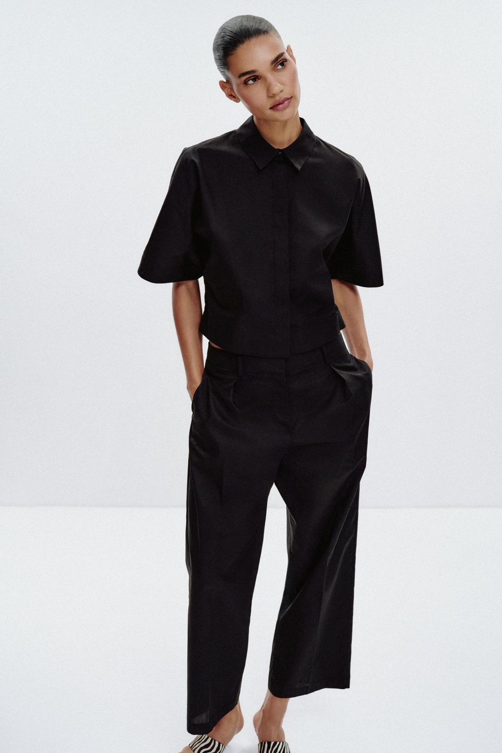 POPLIN TROUSERS WITH PLEATS - Zara фото 12
