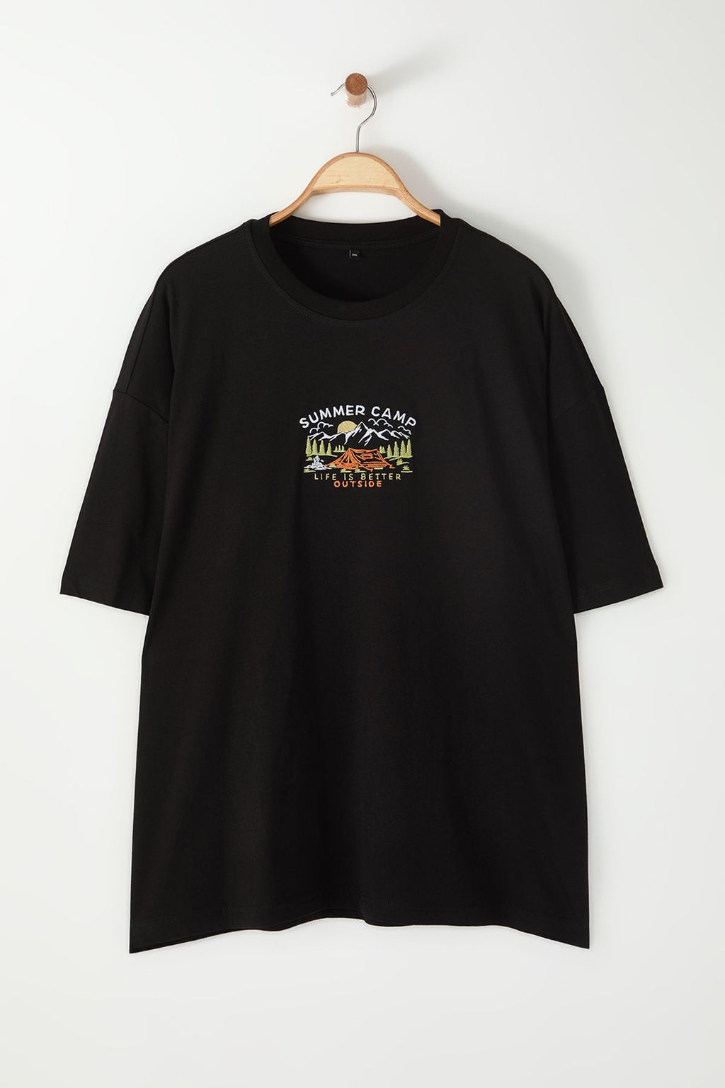 TRENDYOL MAN Siyah Bisiklet Yaka Oversize/Genis Lesim Buyuk Beden T-Shirt TMNSS25BF00001 - Trendyolmilla фото 4