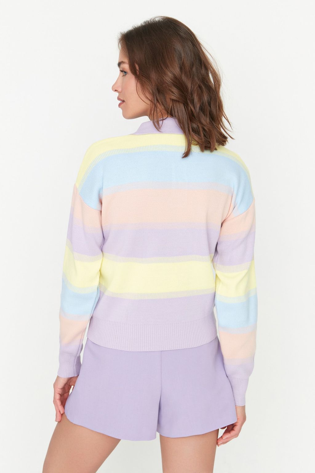 Mint Renk Bloklu Triko Kazak TWOAW22KZ0193 - Trendyolmilla фото 11