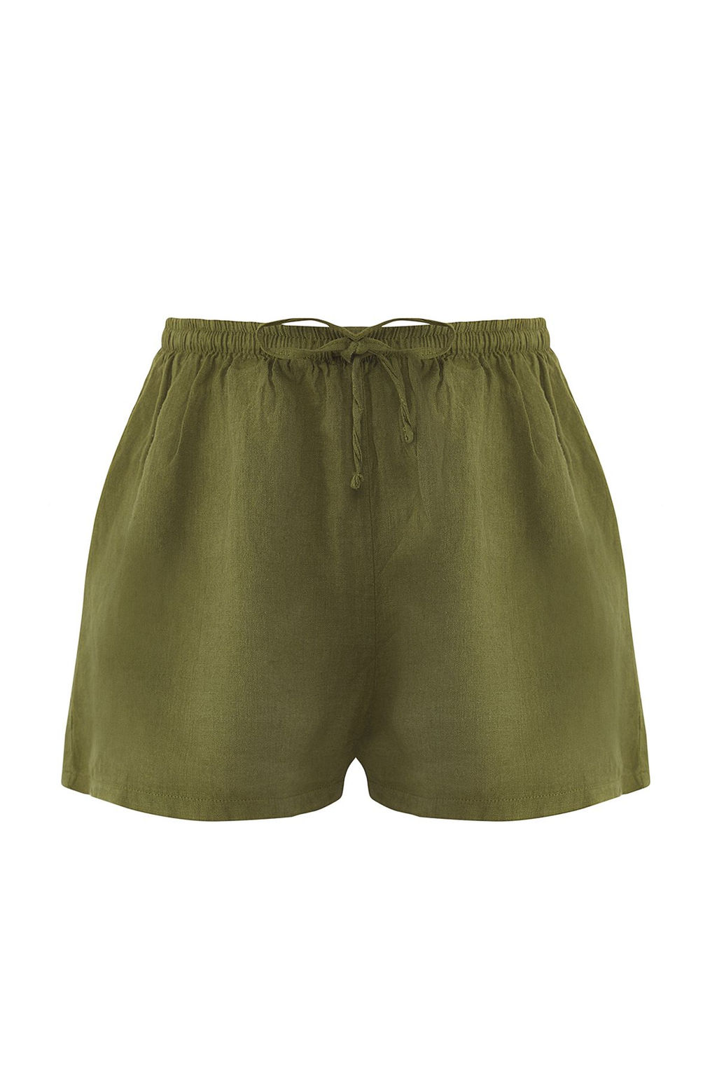 TRENDYOLMILLA Siyah Dokuma %100 Keten Plaj Sort TBESS25SR00013  фото 8