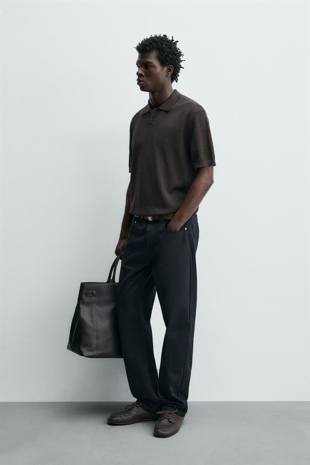 POLO PUNTO REGULAR FIT ESTRUCTURA / Marr?n - Zara фото 4