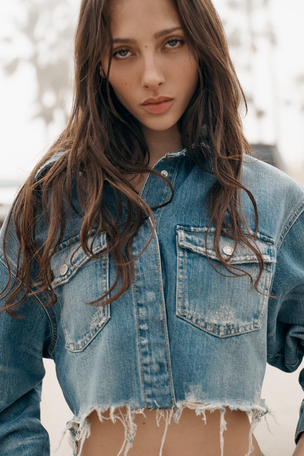 TRF CROP DENIM OVERSHIRT - Zara фото 17