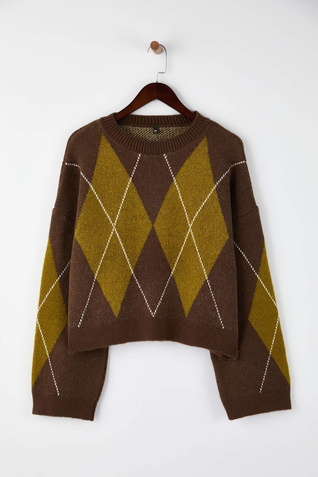 Kahverengi Baklava Desenli Triko Kazak TWOAW26KZ00289 - Trendyolmilla фото 9