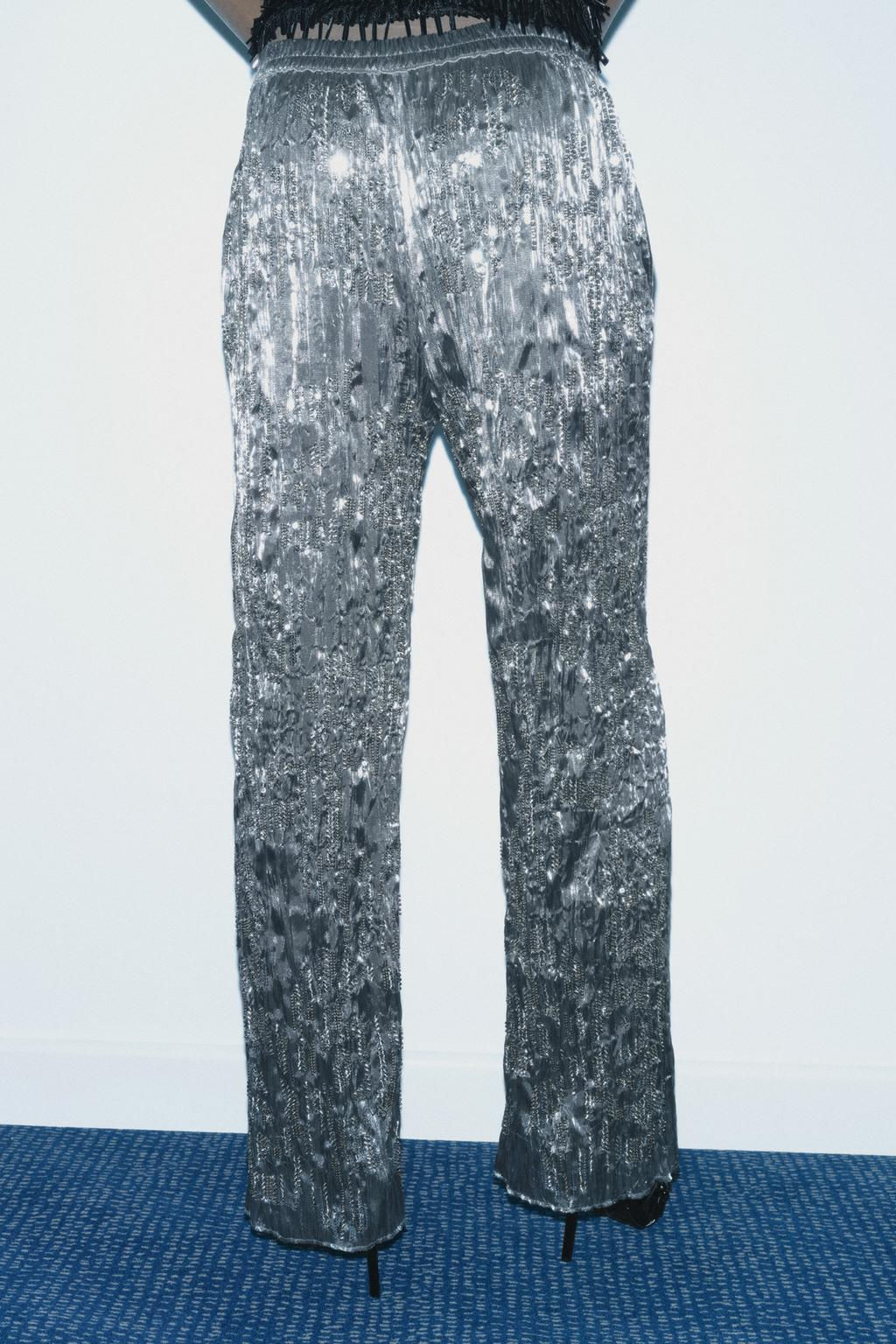 ZW COLLECTION SEQUIN TROUSERS - Zara фото 4