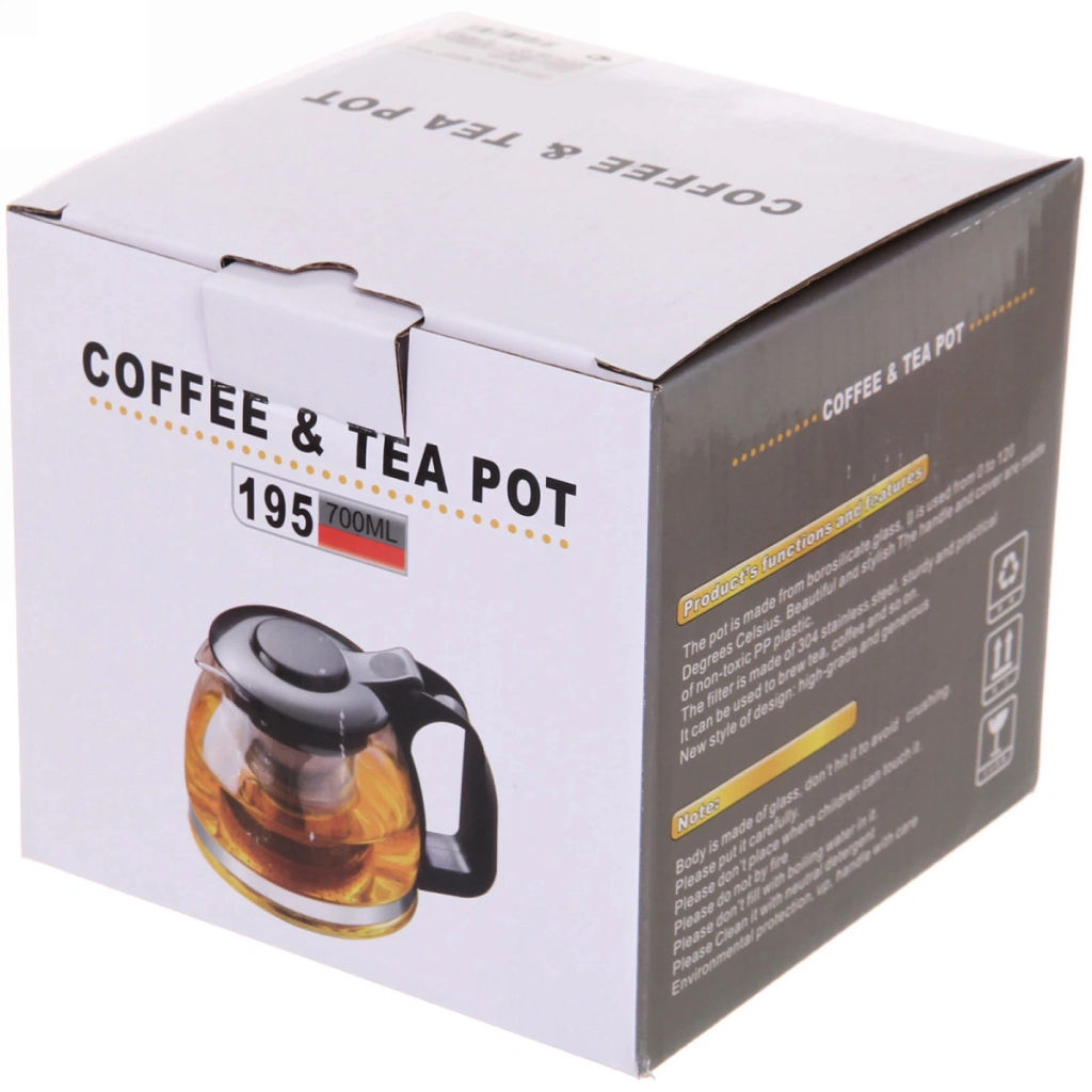 Чайник заварочный стеклянный 700 мл с металлическим ситом "Naturel"