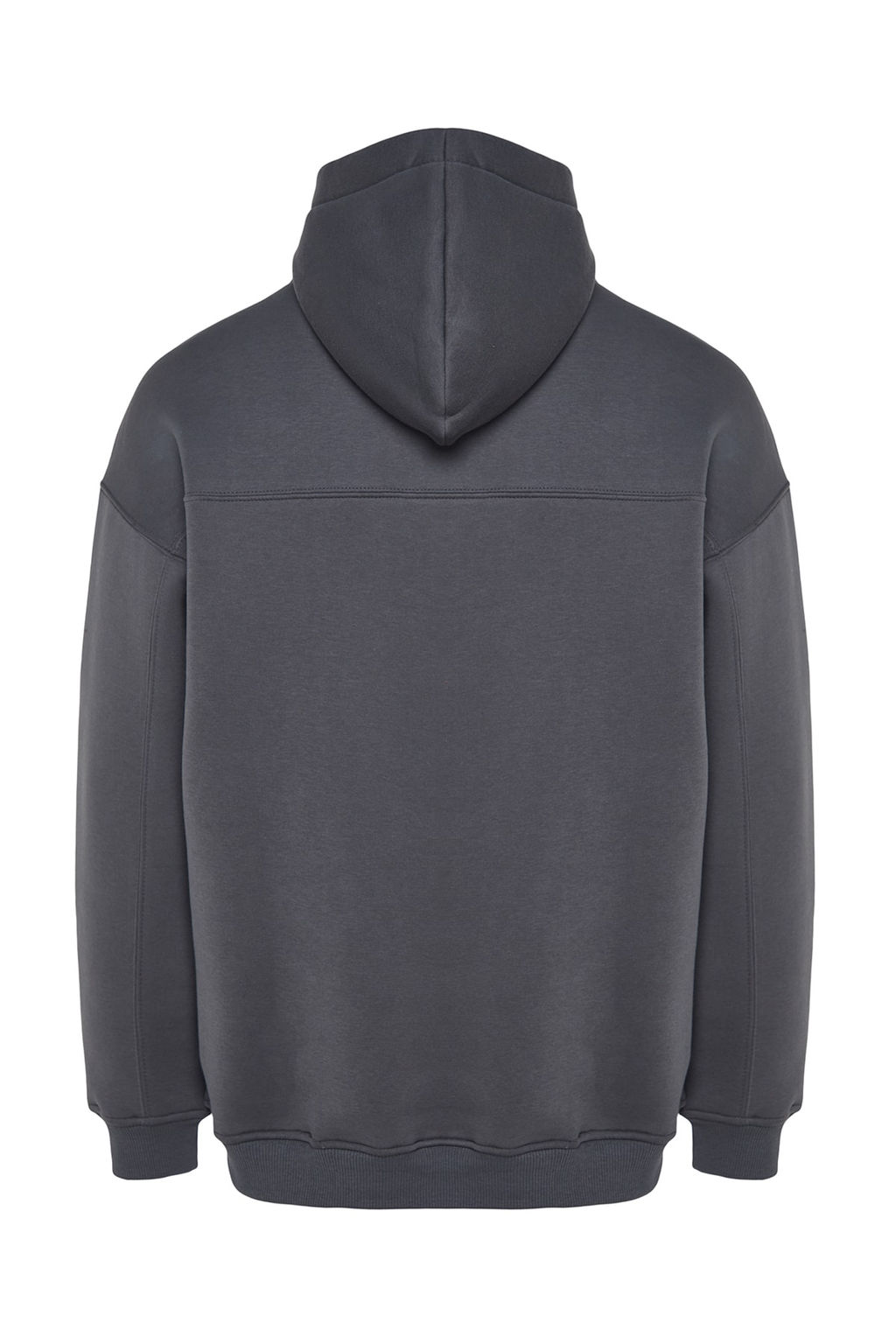 Antrasit Kapusonlu Yakas? C?tc?tl? Basic Oversize/Genis Kesim Ici Polar Sweatshirt TMNAW24SW00043 - Trendyolmilla фото 8