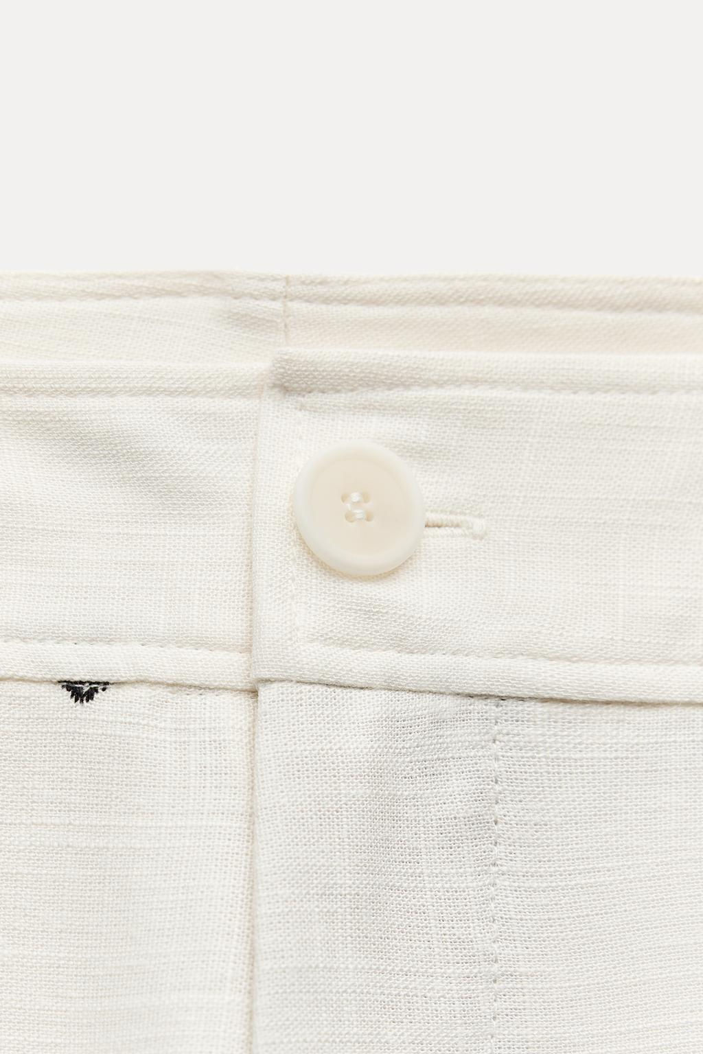 ZW COLLECTION CONTRAST EMBROIDERY CULOTTE TROUSERS - Zara фото 19