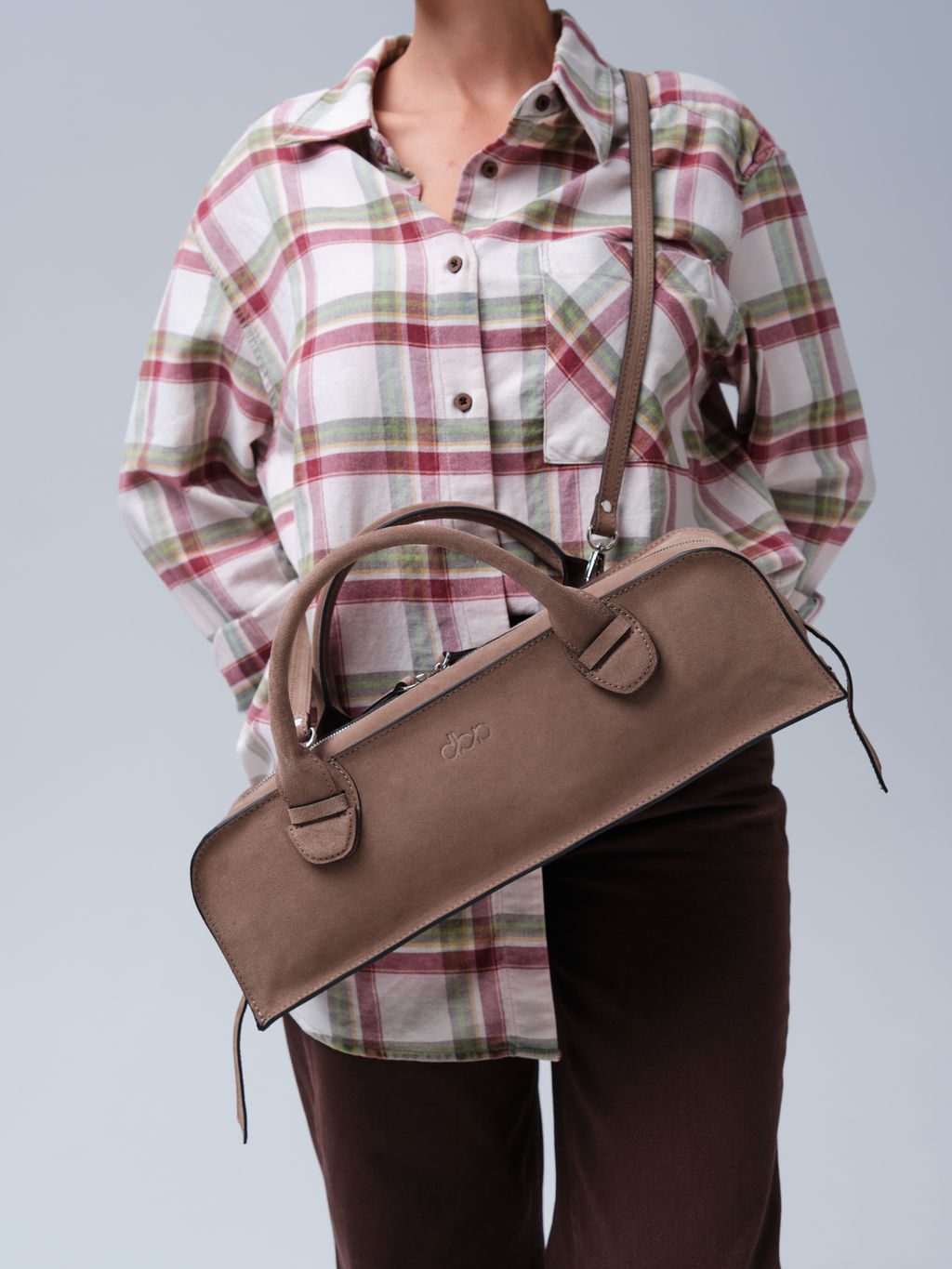 Сумка багет Doxie DBR 31157 серо-коричневый  фото 4