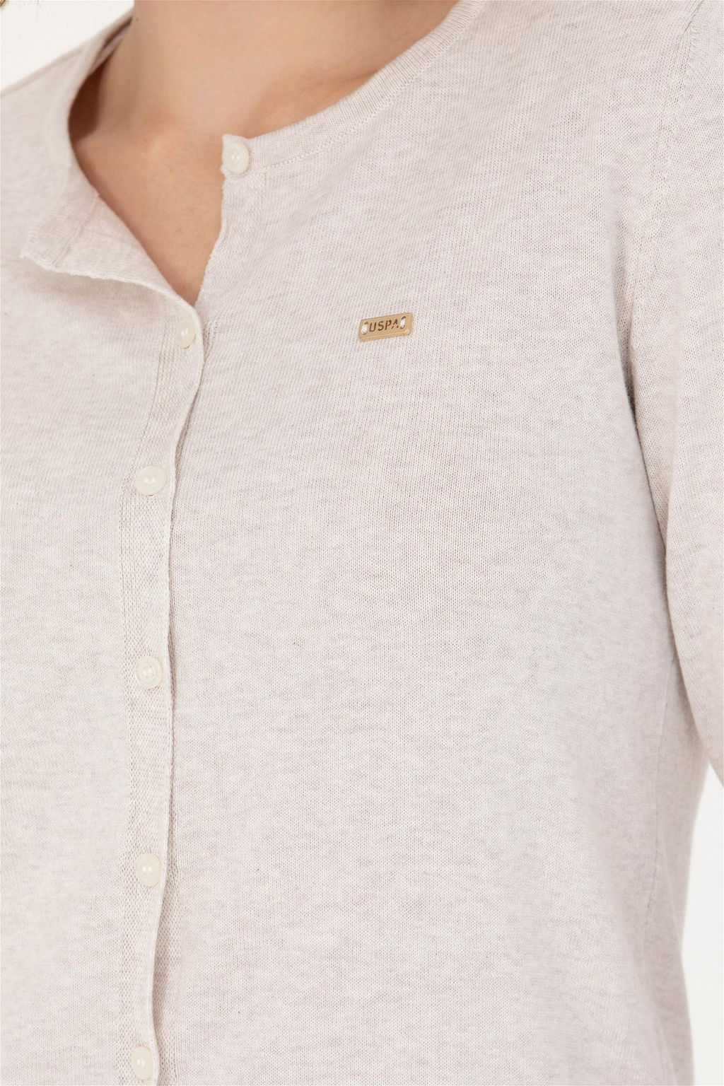 Женский базовый трикотажный кардиган Stone Melange Неожиданная скидка в корзине - U.s. polo assn фото 7