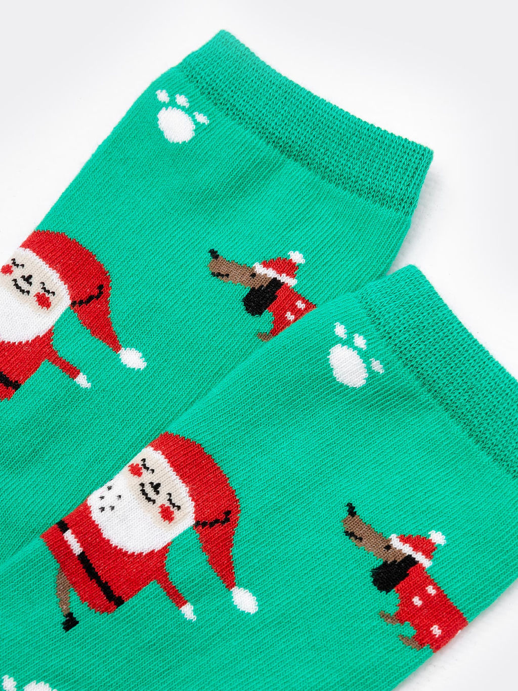 Цена за 5 пар! Высокие детские носки в оттенке светлая зеленка с новогодним дизайном - Mark formelle фото 3