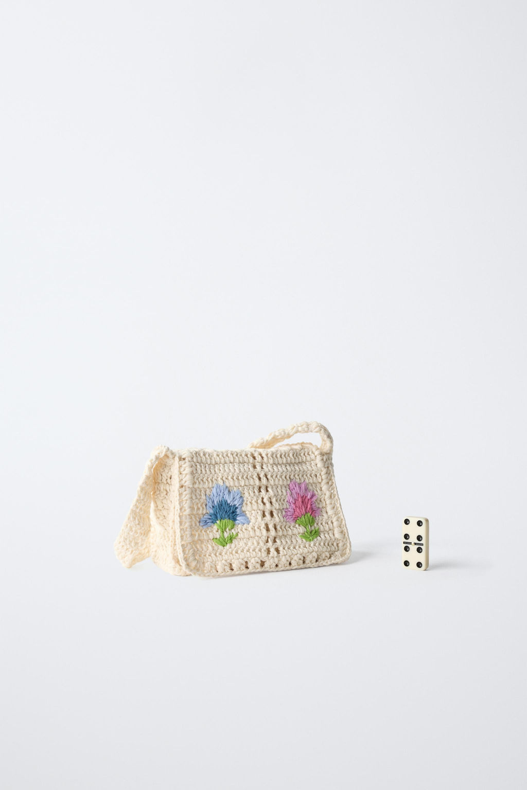 FLORAL CROCHET CROSSBODY BAG - Zara фото 6