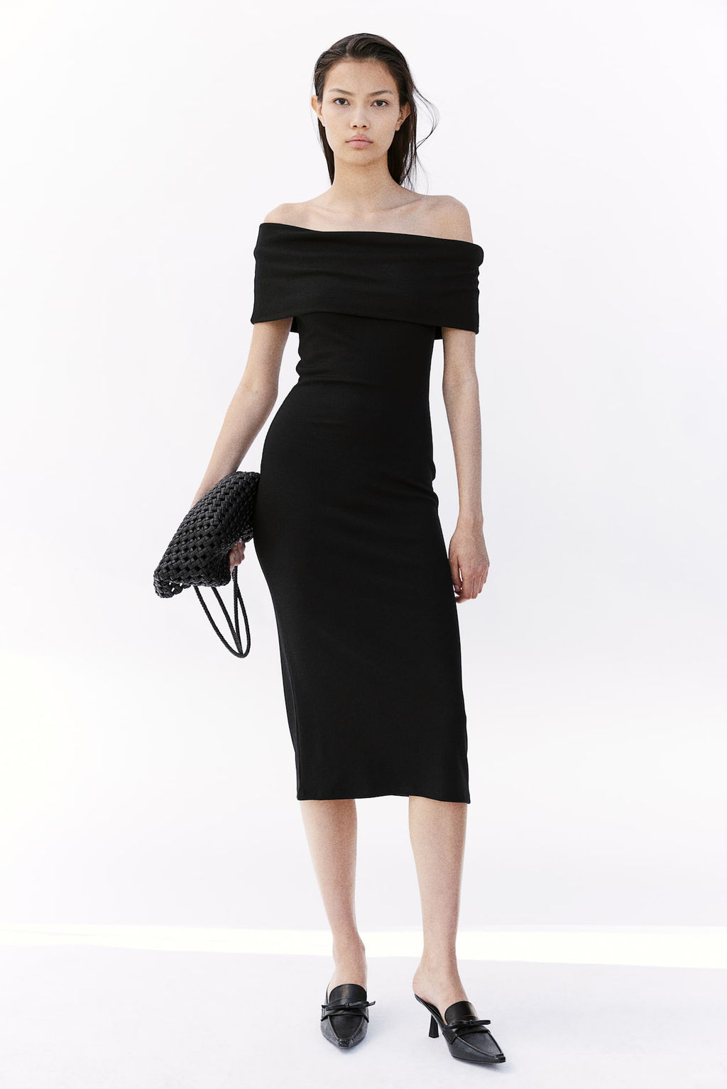 Vestido off-the-shoulder - H&m фото 3