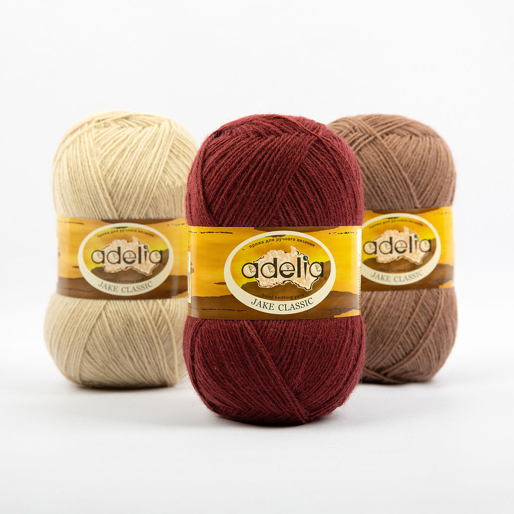 Пряжа ADELIA JAKE CLASSIC 75% шерсть, 25% нейлон 5 шт. х 100 г 410 м  15 м СК/Распродажа