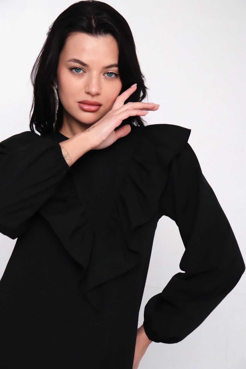 Платье-мини чёрное - Martichelli фото 4