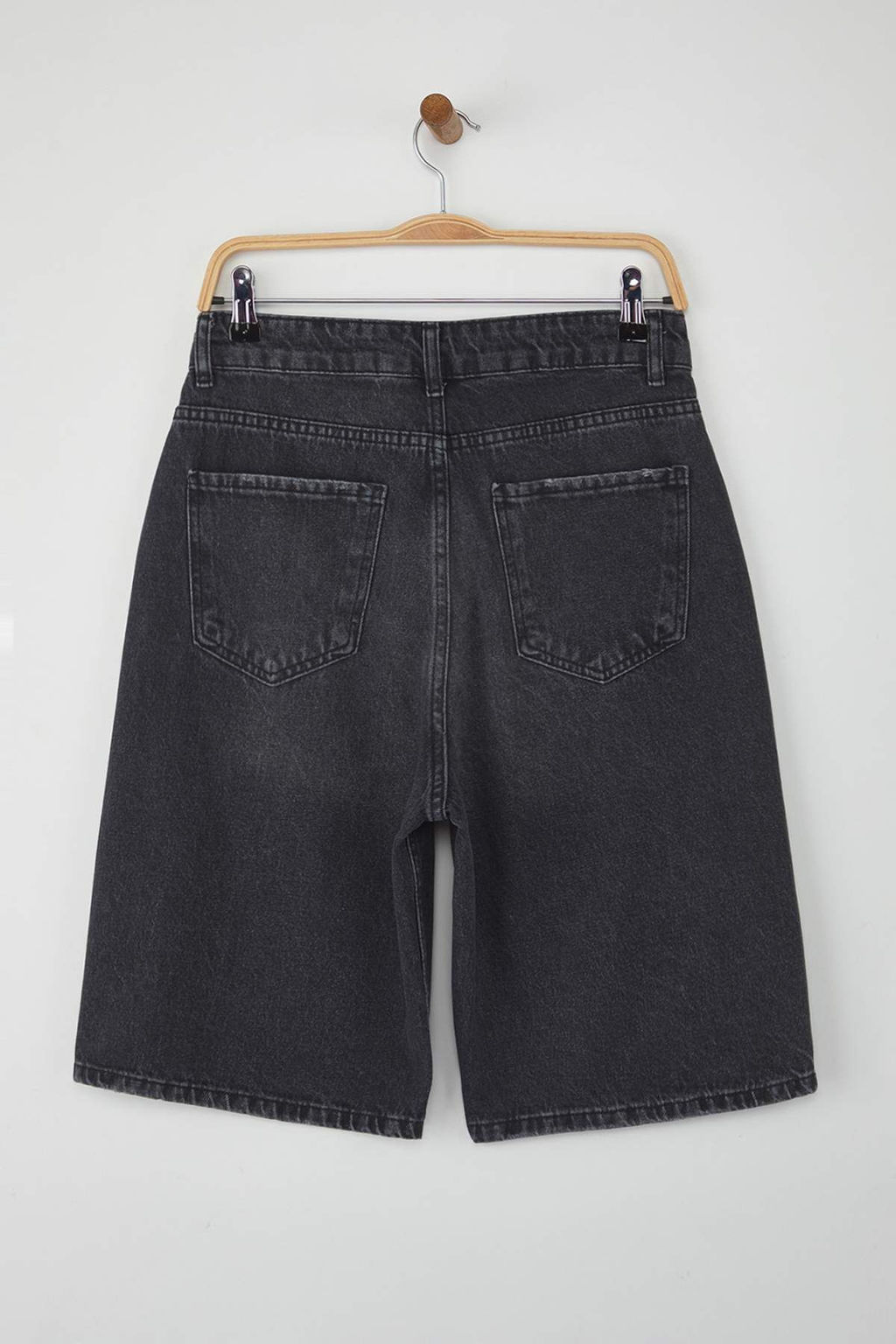 TRENDYOLMILLA Mavi Normal Bel Vintage Denim Bermuda TWOSS25SR00150 фото 6