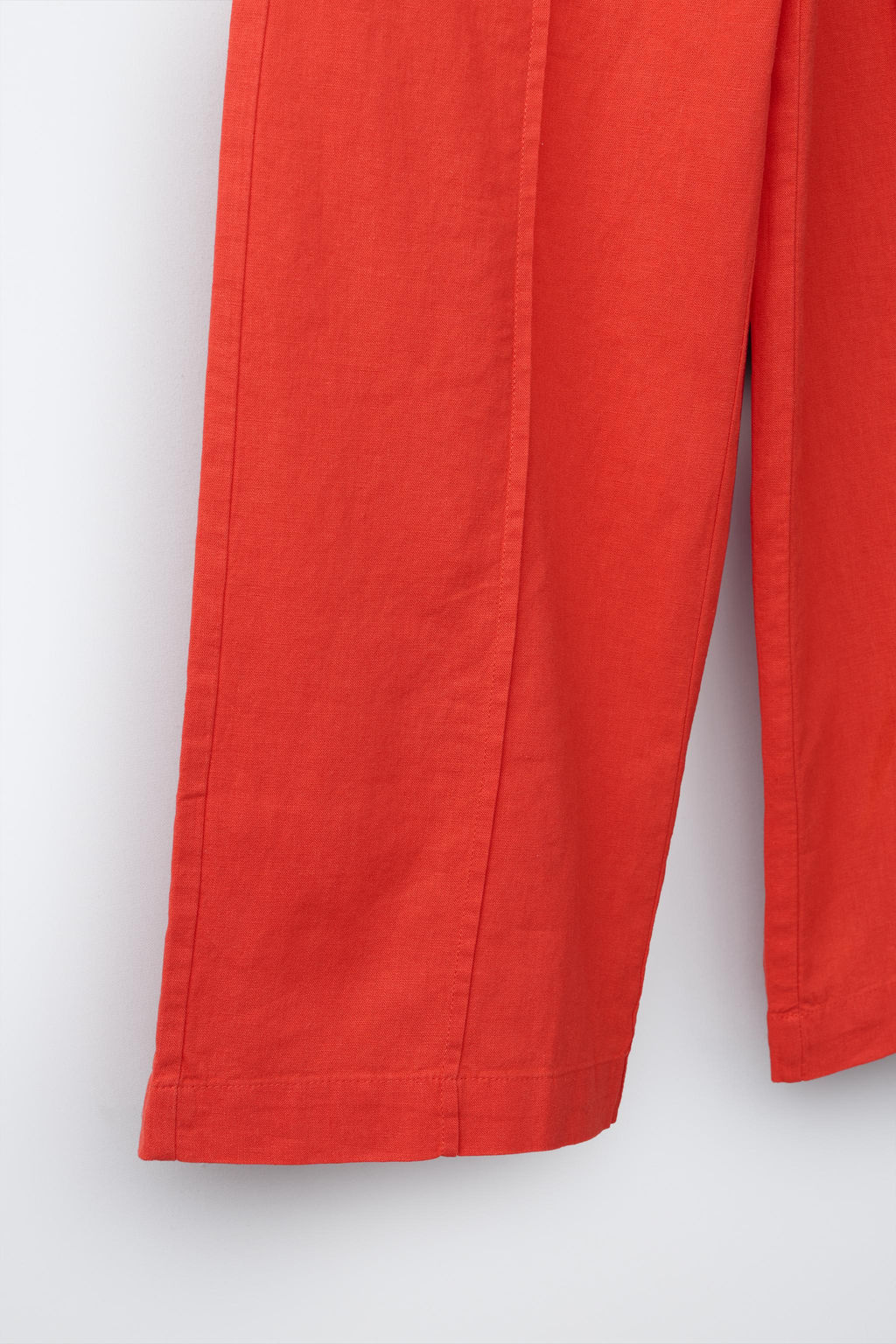 PANTAL?N WIDE LEG CORD?N CON LINO / Rojo - Zara фото 4