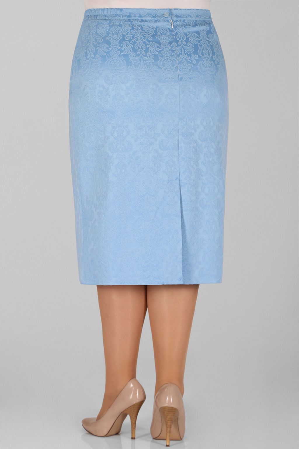 Юбка собственного производства голубая из фактурной ткани - Almond фото 2