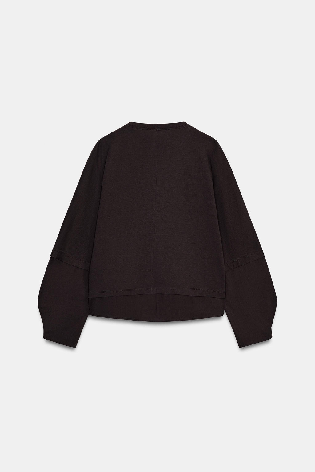 CAMISETA COMBINADA POPEL?N / Marr?n chocolate - Zara фото 8